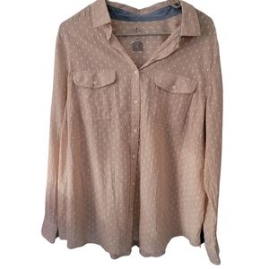 St. John's Bay Tan Roll Tab Button Down Shirt Size XL